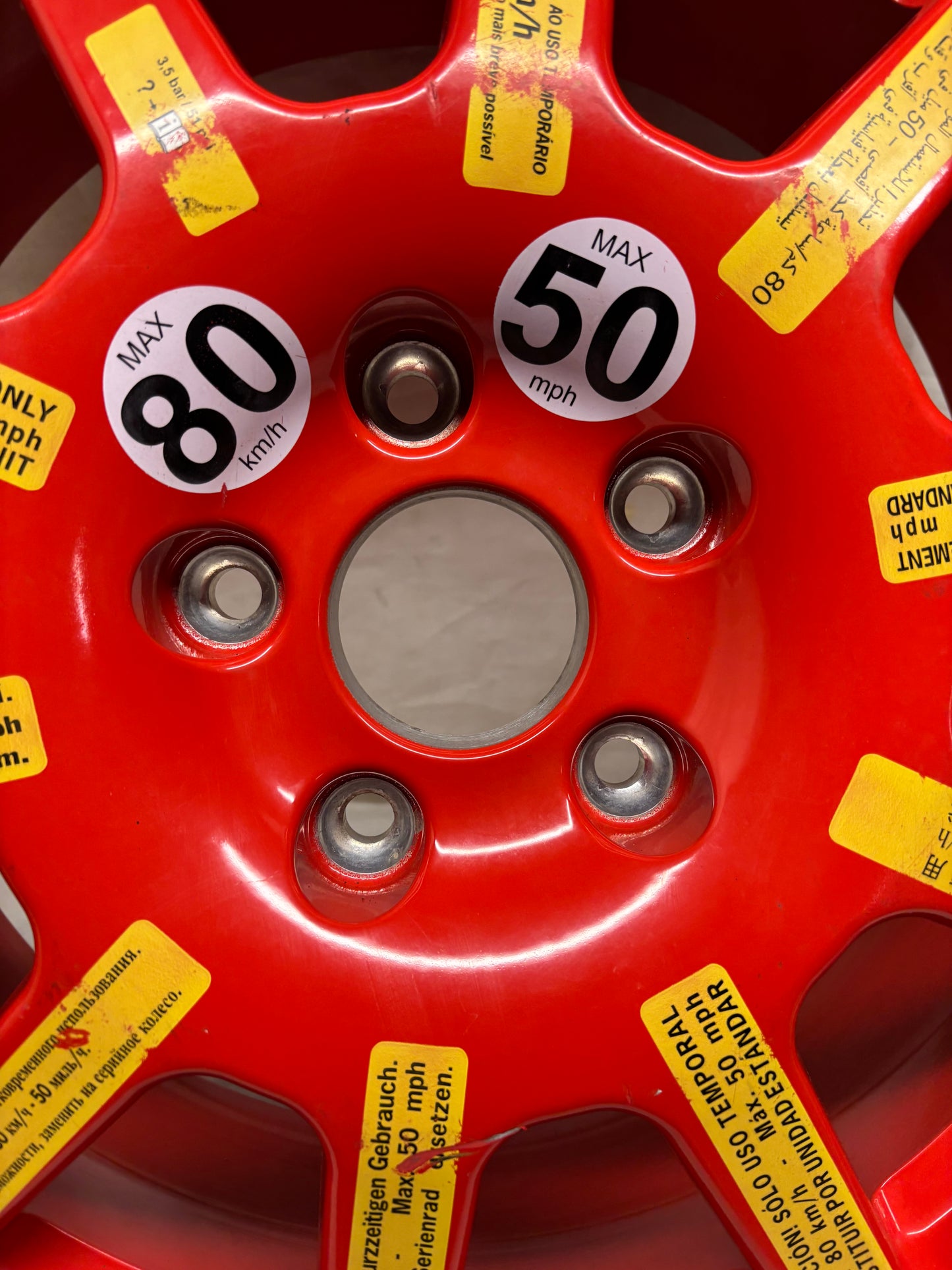 PORSCHE CAYENNE 11-18 SPARE WHEEL 18X6.5 ET28 5X130 TIRE 195/75R18 106P RED 7P0 601 027 A