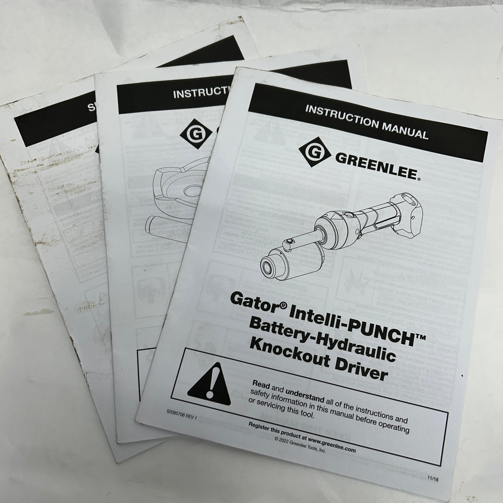 GREENLEE GATOR INTELLIPUNCH BATTERYHYDRAULIC KNOCKOUT DRIVER KIT  LS100X11SB4X