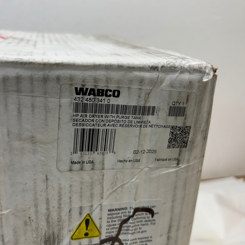 WABCO 432-480-341-0 HP Air Brake Dryer - 12V, Coalescing Cartridge, with Purge Tank