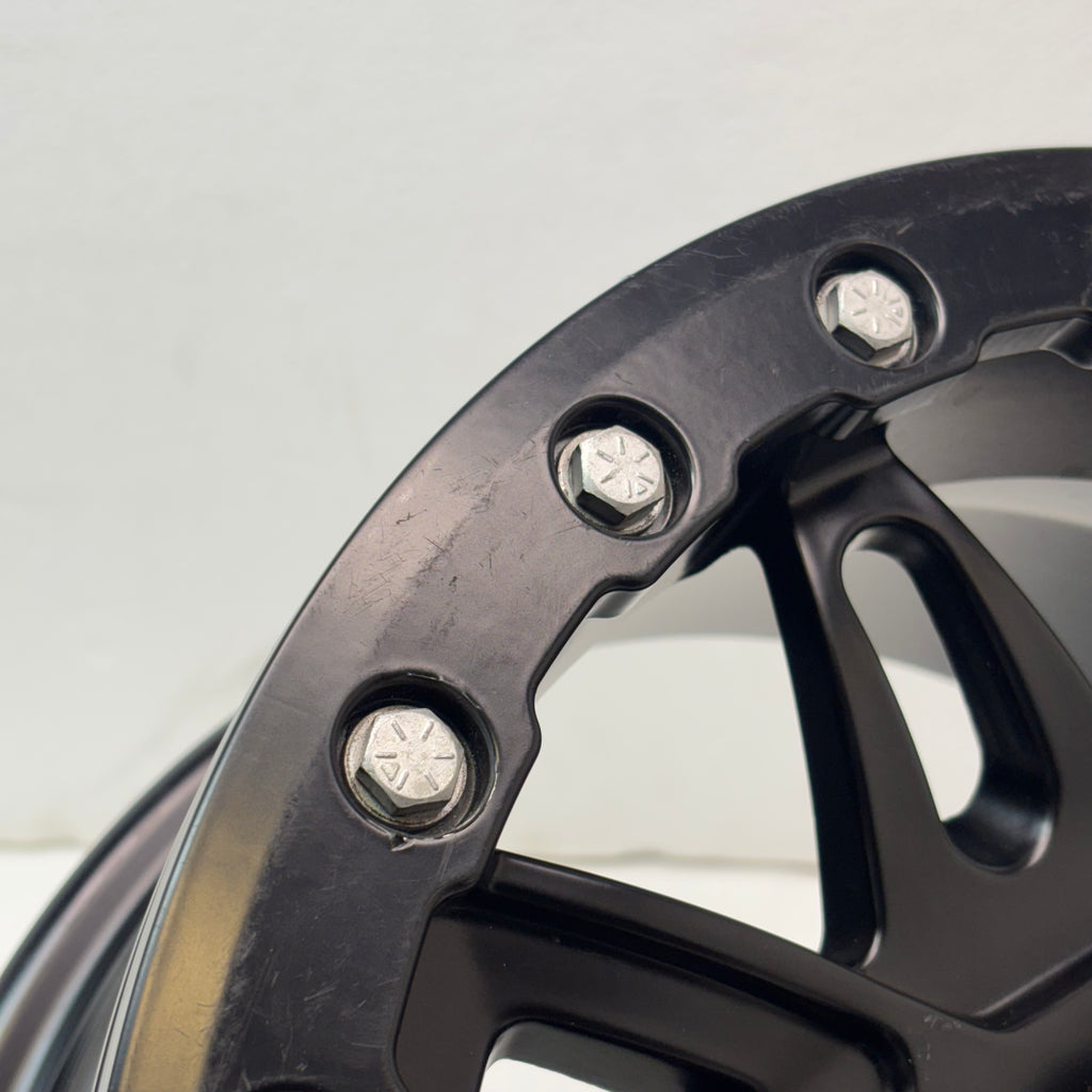 2 TUSK TD672 BLACK MATTER WHEELS 15X7 ET 30 4X6-1/4