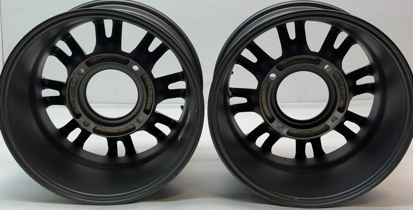 2 MASSFX QUAKE 14X7 4/156 ATV UTV RIMS GUN METAL GREY FINISH RZR GUNMETAL GRAY WHEELS