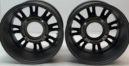 2 MASSFX QUAKE 14X7 4/156 ATV UTV RIMS GUN METAL GREY FINISH RZR GUNMETAL GRAY WHEELS