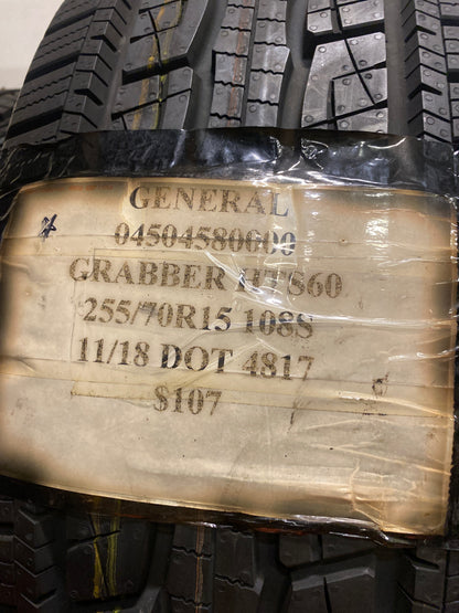 NOS GENERAL HTS60  BSW P 255 70 15 108S SL ALL SEASON TIRE 04504580000