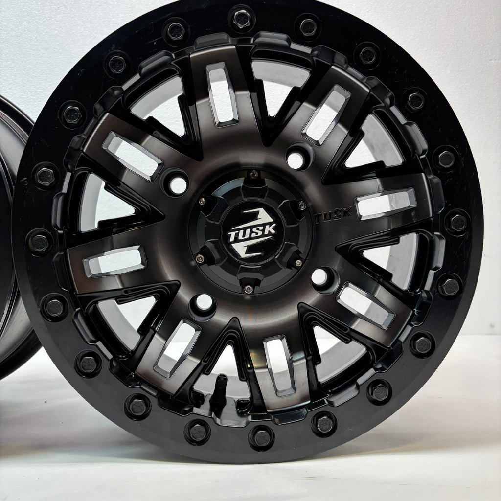 2 TUSK TETON BEADLOCK ATV/UTV MACHINED/BLACK WHEELS 14X7 4/156 ET+30 1852790004