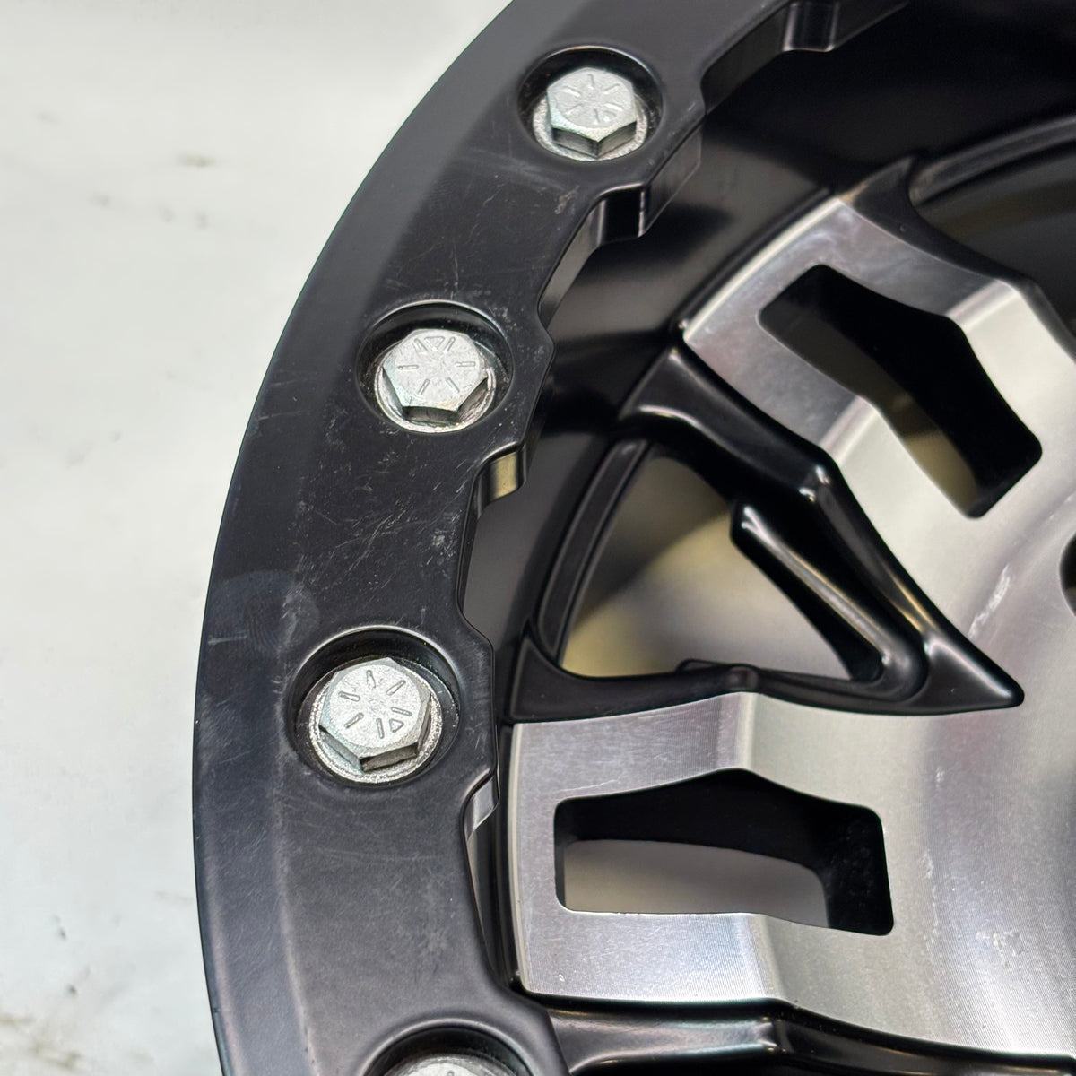 4 TUSK TETON BEADLOCK ATV UTV MACHINED/BLACK WHEELS 14X7 4/139.7 ET+5
