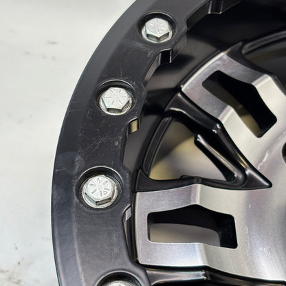 4 TUSK TETON BEADLOCK ATV UTV MACHINED/BLACK WHEELS 14X7 4/139.7 ET+5