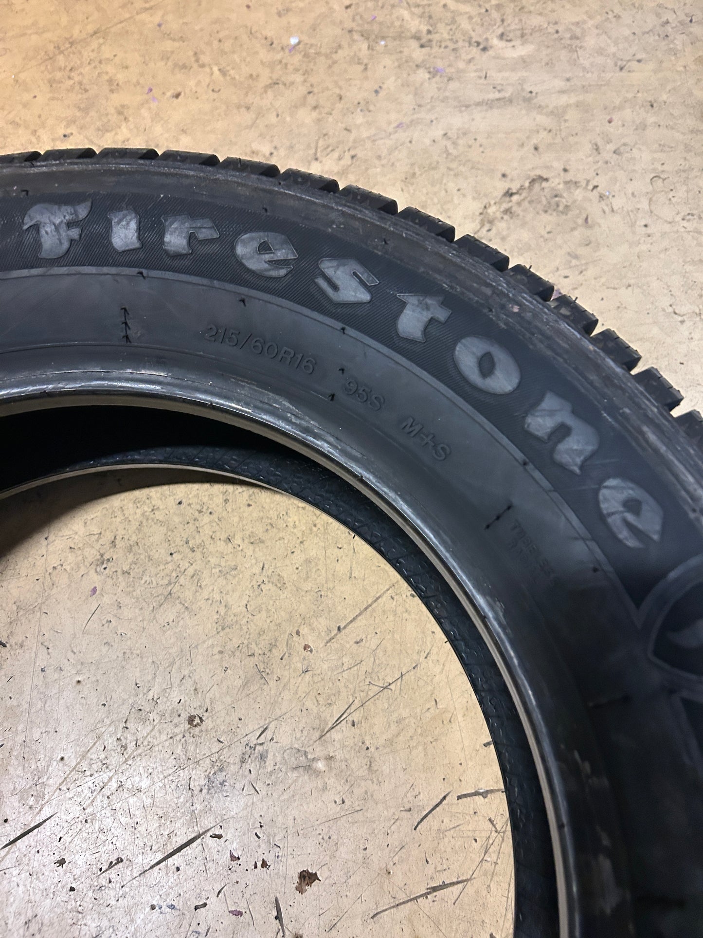 2 NOS FIRESTONE WINTERFORCE 2 BSW P 215 60 16 95S WINTER TIRE 149133