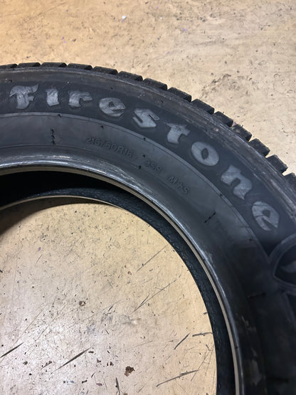 2 NOS FIRESTONE WINTERFORCE 2 BSW P 215 60 16 95S WINTER TIRE 149133