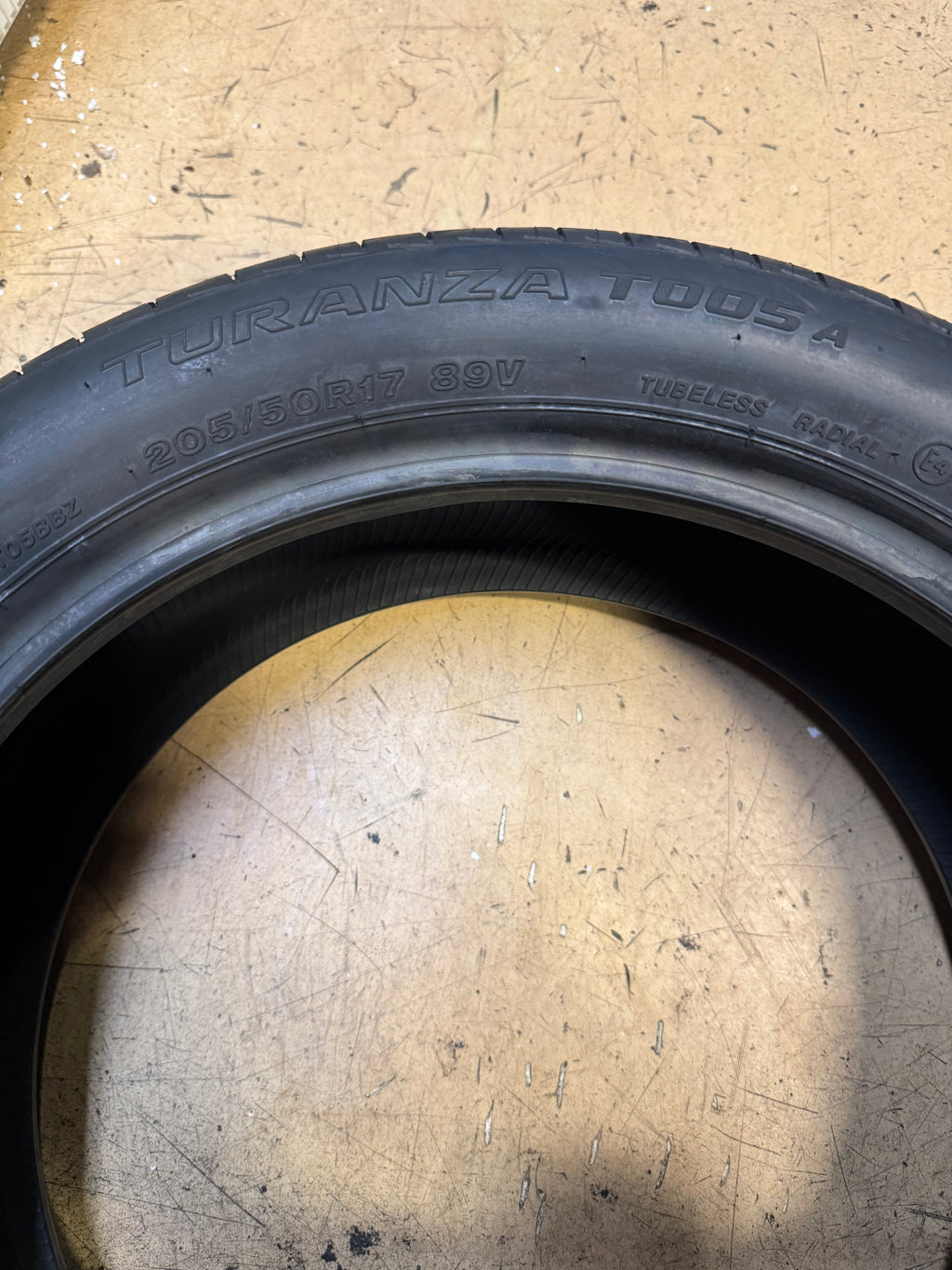 BRIDGESTONE TURANZA T005A BSW P 205 50 17 89V TOURING TIRE 013651
