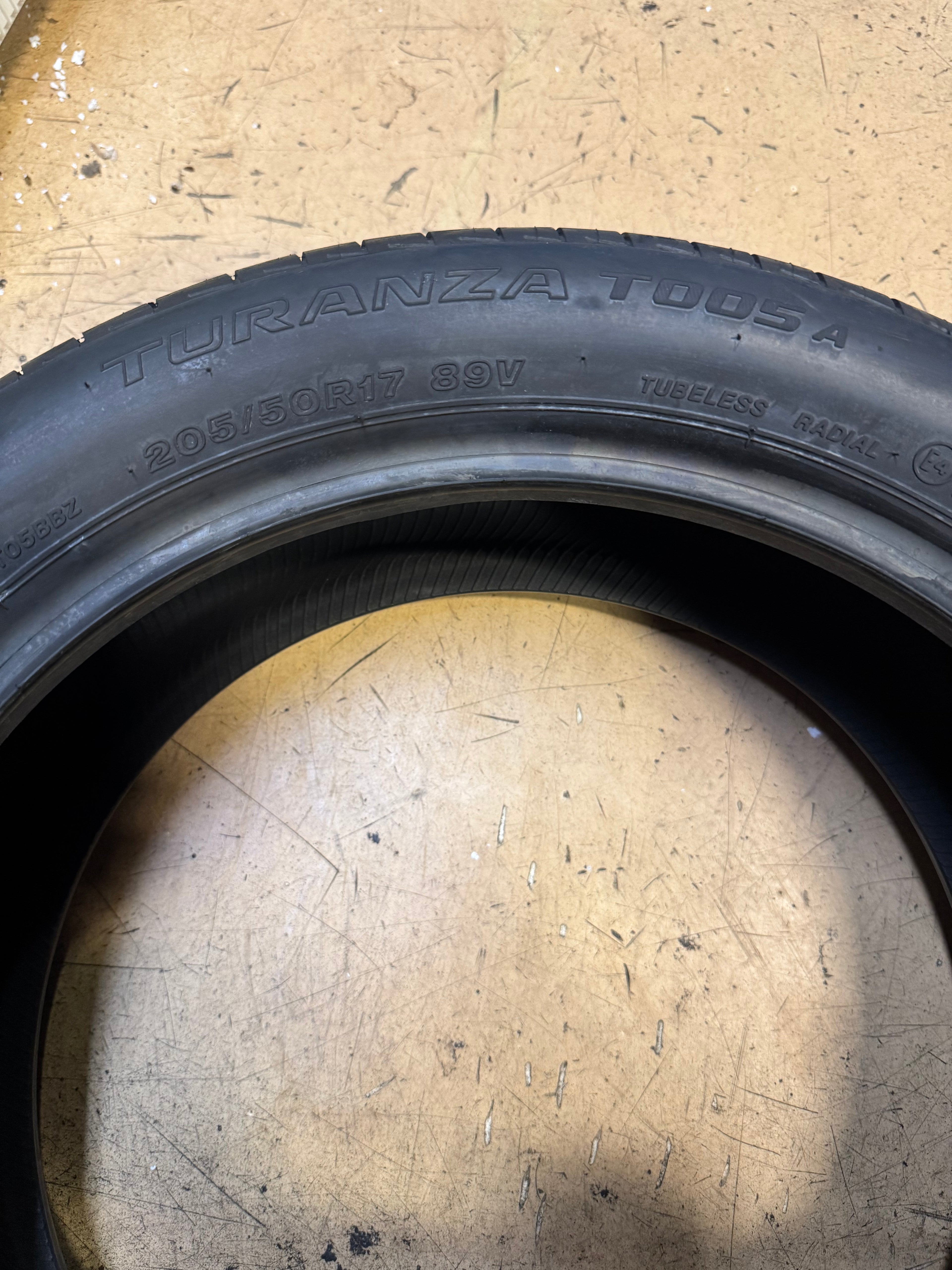 BRIDGESTONE TURANZA T005A BSW P 205 50 17 89V TOURING TIRE 013651