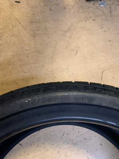 2 BRIDGESTONE DRIVEGUARD PLUS BSW P 255 35 18 94W XL TOURING TIRE 006486