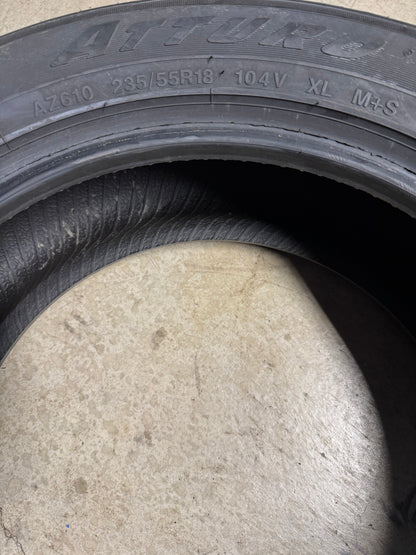 NOS ATTURO AZ610 BSW P 235 55 18 104V XL ALL SEASON TIRE 53017