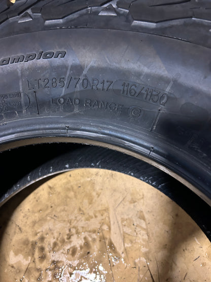 BFGOODRICH ALL-TERRAIN T/A KO2 BSW LT 285 70 17 116/113Q 6PLY TIRE 81501