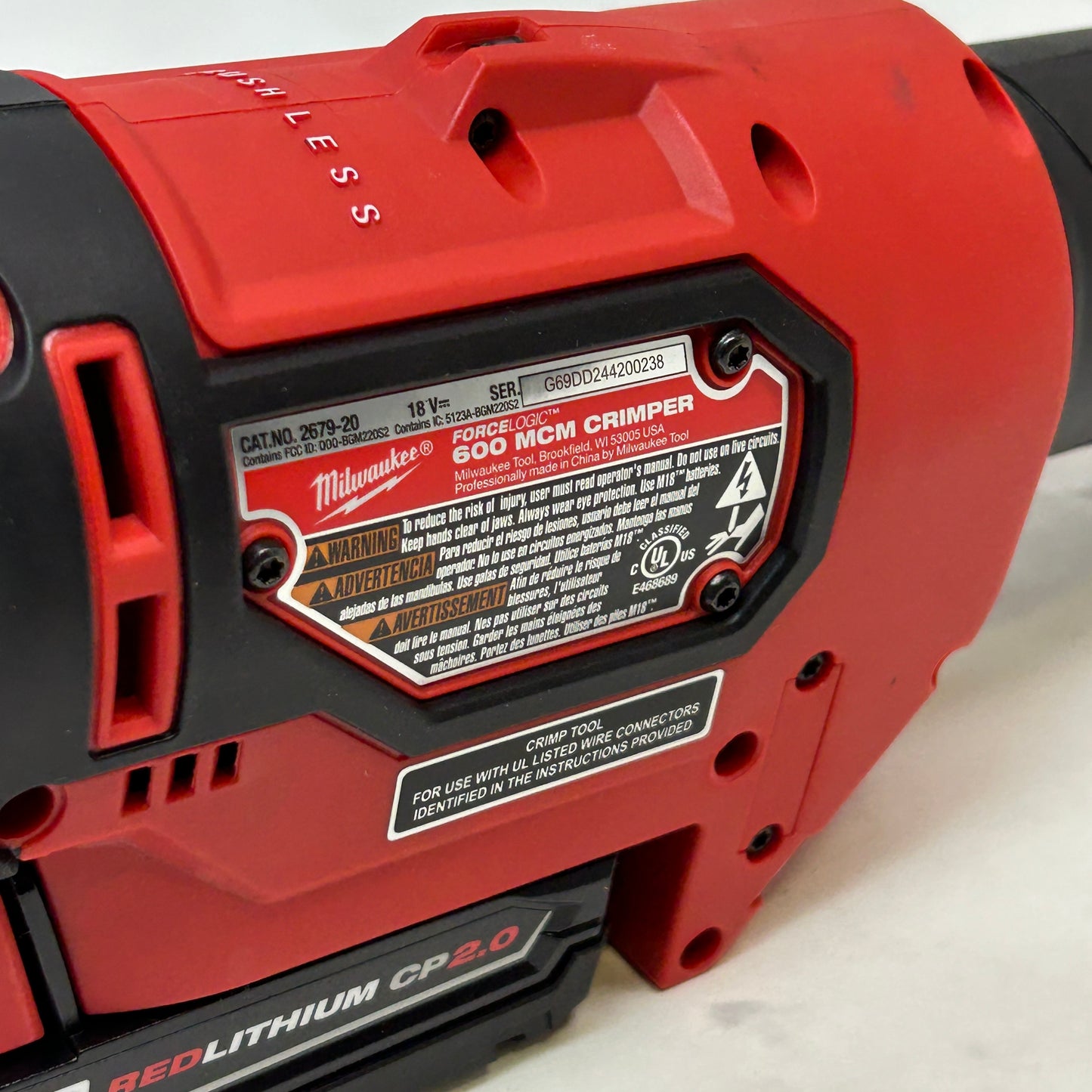 MILWAUKEE M18 18V FORCE LOGIC 600 MCM CRIMPER KIT 2679-22