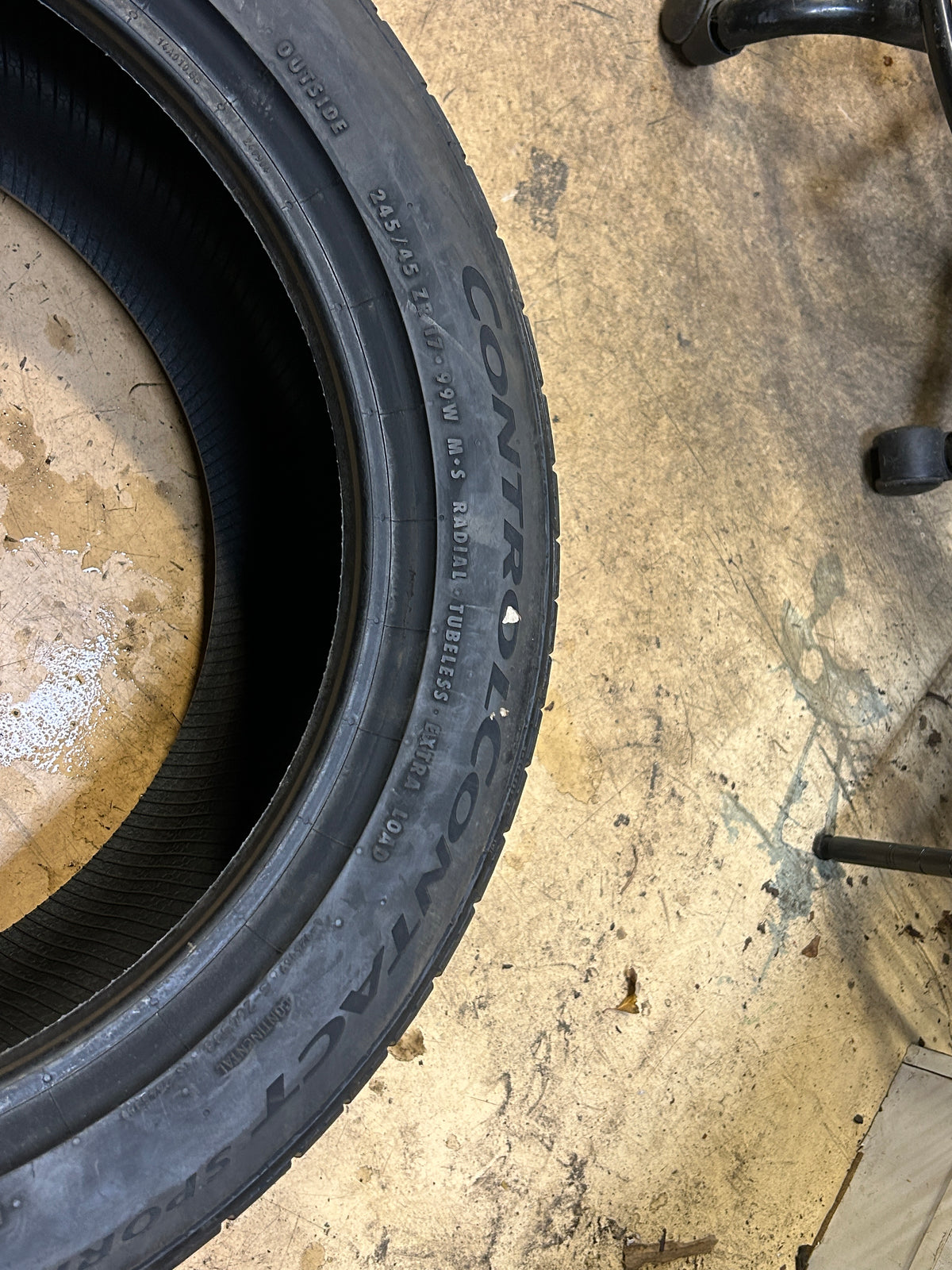 CONTINENTAL CONTROLCONTACT SPORT SRS+ BSW P 245 45 17 99W XL TIRE 1557580