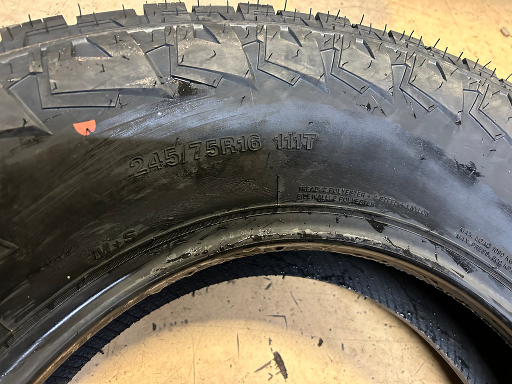 2 ROYAL BLACK TERRA FORCE AT BSW P 245 75 16 111T ALL TERRAIN TIRE 20001504