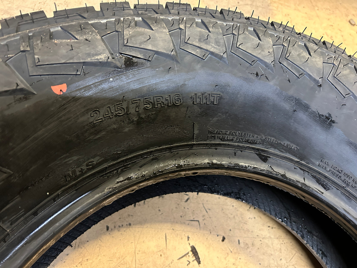2 ROYAL BLACK TERRA FORCE AT BSW P 245 75 16 111T ALL TERRAIN TIRE 20001504