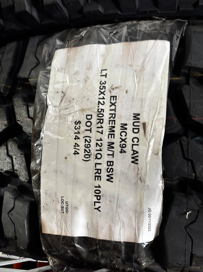 (TODO) 4 MUD CLAW EXTREME MT LT 35 12.5 17 121Q LRE 10 PLY MUD TERRAIN TIRES MCX94
