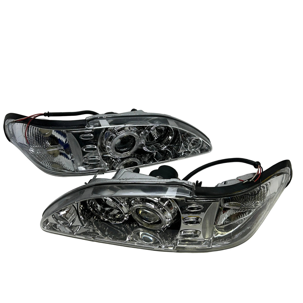 ANZOUSA FORD MUSTANG '94-'98 PROJECTOR HEADLIGHTS WITH HALO CHROME PAIR  121039
