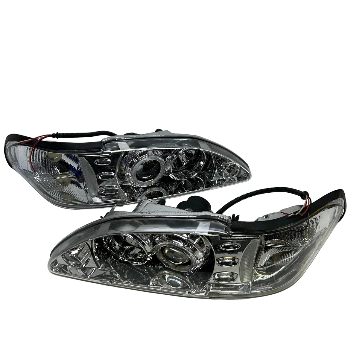 ANZOUSA FORD MUSTANG '94-'98 PROJECTOR HEADLIGHTS WITH HALO CHROME PAIR  121039