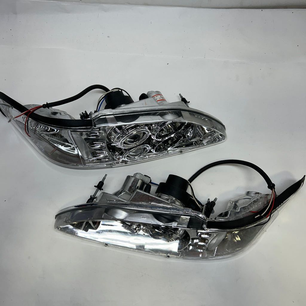 ANZOUSA FORD MUSTANG '94-'98 PROJECTOR HEADLIGHTS WITH HALO CHROME PAIR  121039