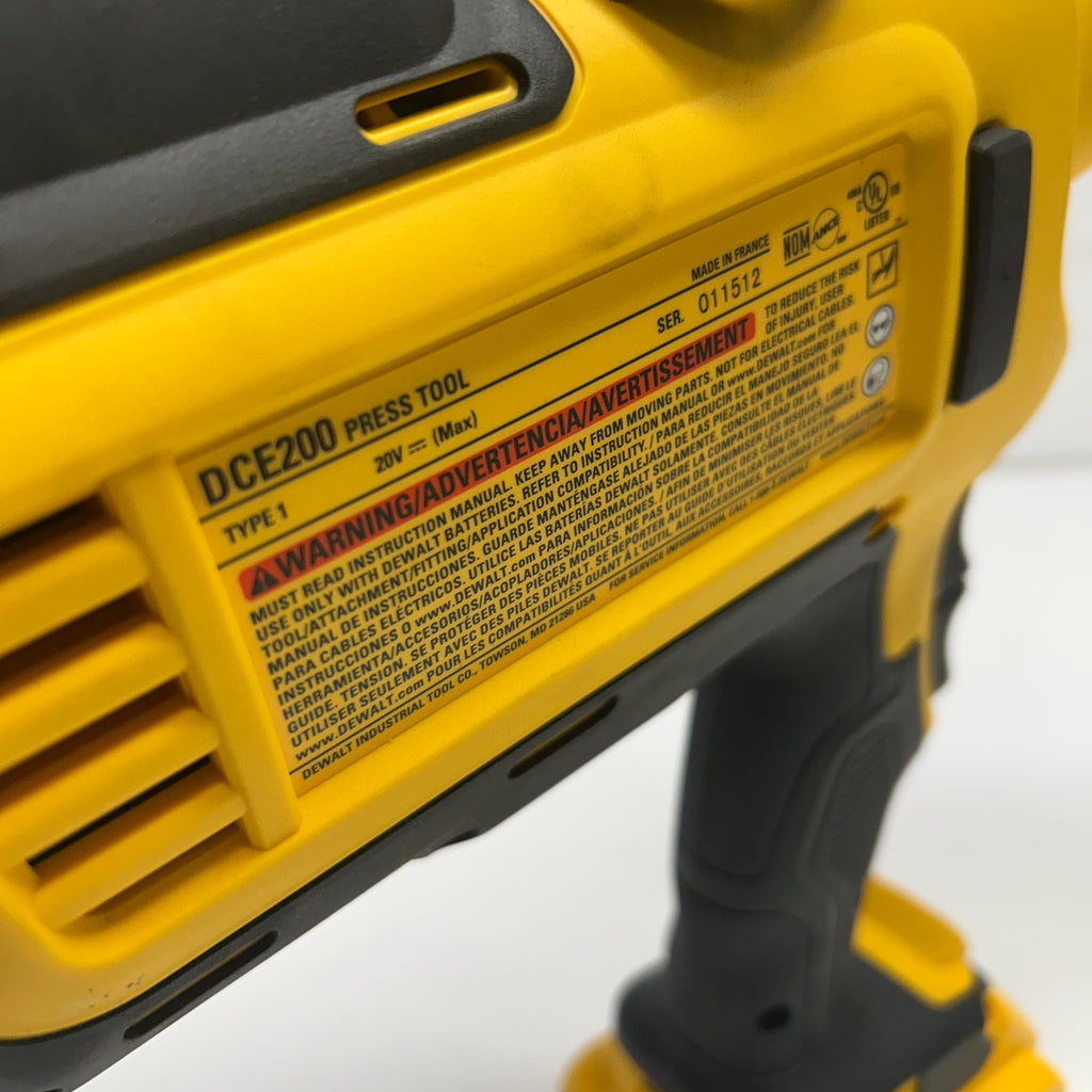 DEWALT CORDLESS PRESS TOOL KIT FOR 1/2"-2" PIPE PISTOL GRIP  DCE200M2K
