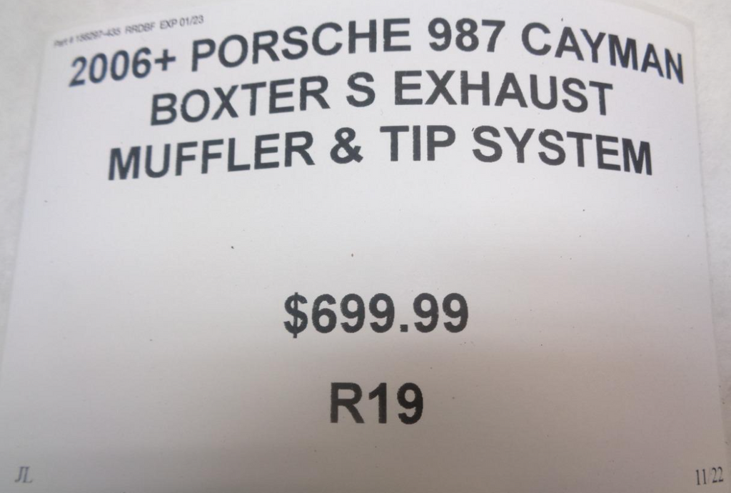 USED 2006+ GENUINE PORSCHE 987 CAYMAN BOXTER S EXHAUST MUFFLER & TIP SYSTEM R19