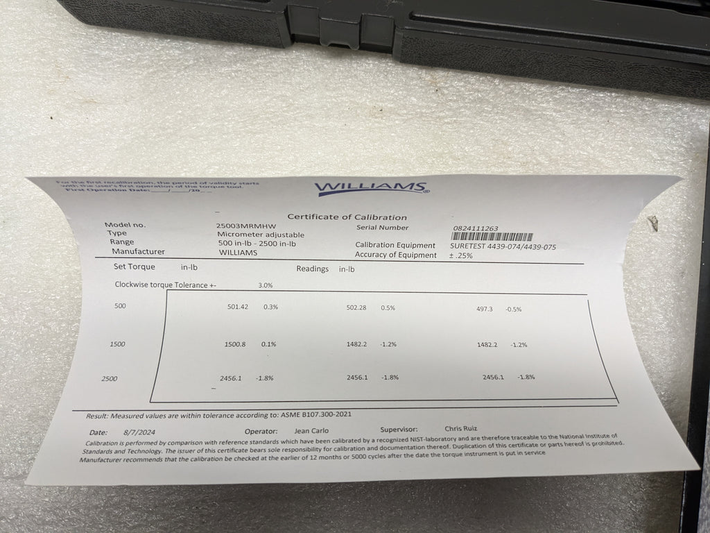 Williams 25003MRMHW Torque Wrench 1/2