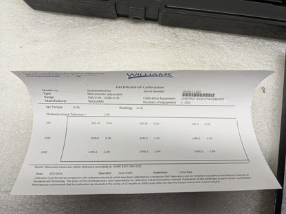 Williams 25003MRMHW Torque Wrench 1/2