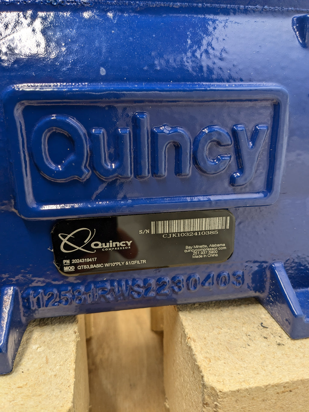 Quincy Compressor QTS-3 Series Basic W/10"PLY & 1/2 Filter Piston Air Compressor Pump 2024319417