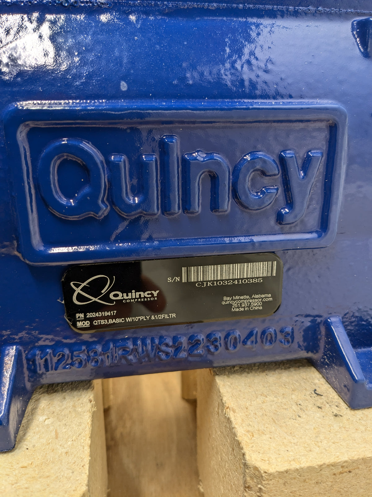 Quincy Compressor QTS-3 Series Basic W/10"PLY & 1/2 Filter Piston Air Compressor Pump 2024319417