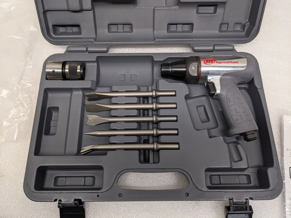 INGERSOLL RAND 123MAXK VIBRATION REDUCED AIR HAMMER 5-PIECE CHISEL SET, 3,530 BPM, 2-5/8" STROKE, ROUND SHANK