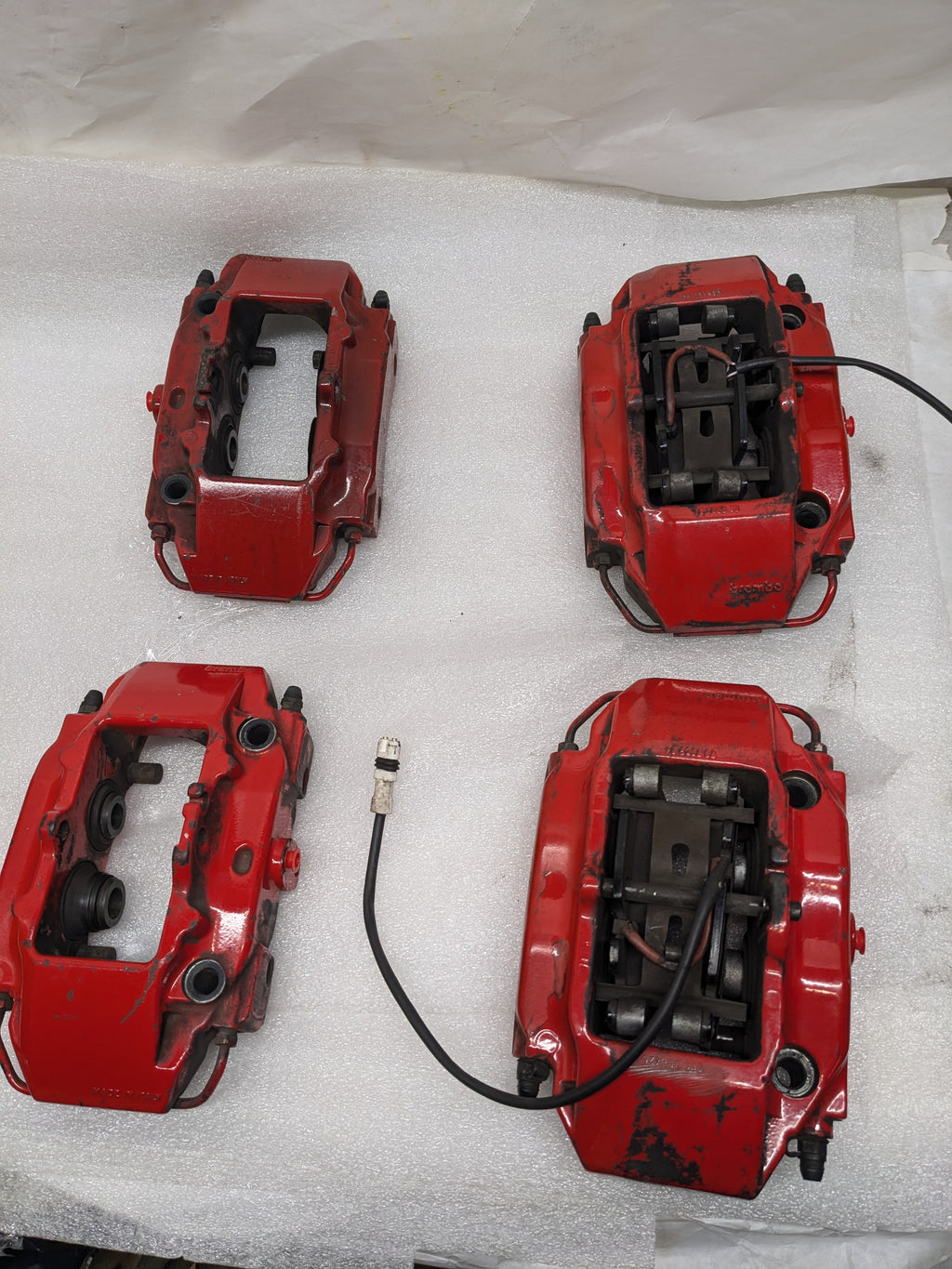 PORSCHE 2001 BOXSTER S RED BREMBO CALIPERS AND BRAKE PADS