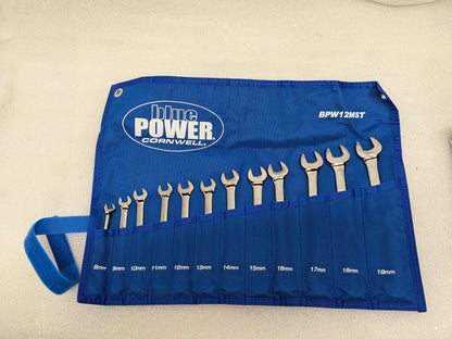 BPW12MST - 12 PIECE CORNWELL BLUEPOWER METRIC COMBINATION WRENCH SET, 12 POINT
