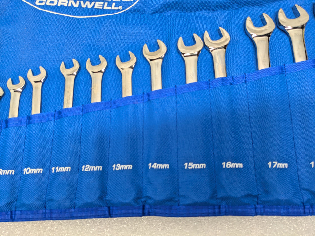 BPW12MST - 12 PIECE CORNWELL BLUEPOWER METRIC COMBINATION WRENCH SET, 12 POINT