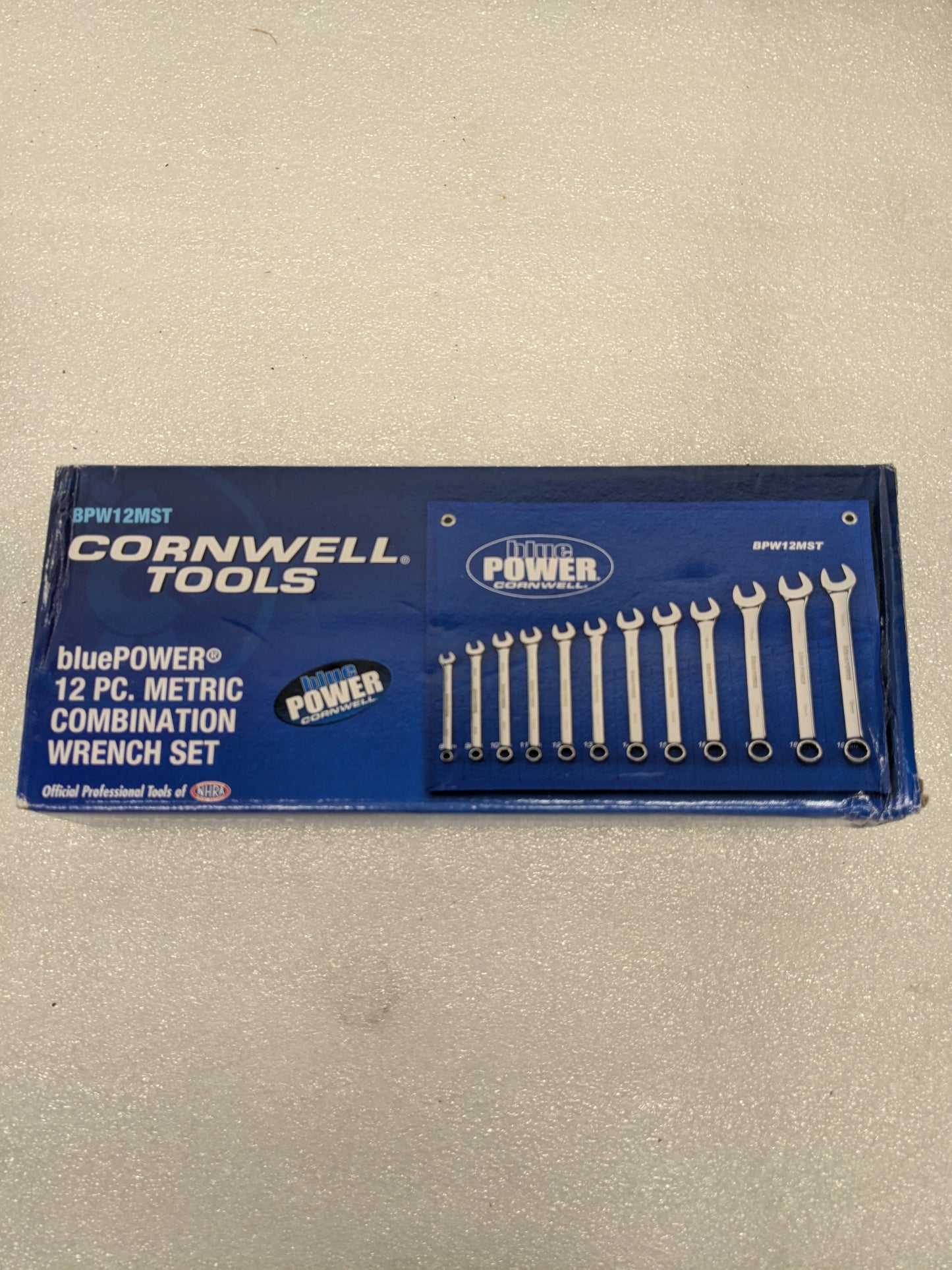 BPW12MST - 12 PIECE CORNWELL BLUEPOWER METRIC COMBINATION WRENCH SET, 12 POINT