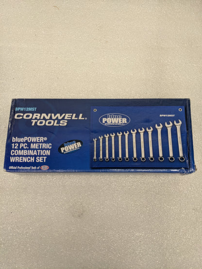 BPW12MST - 12 PIECE CORNWELL BLUEPOWER METRIC COMBINATION WRENCH SET, 12 POINT