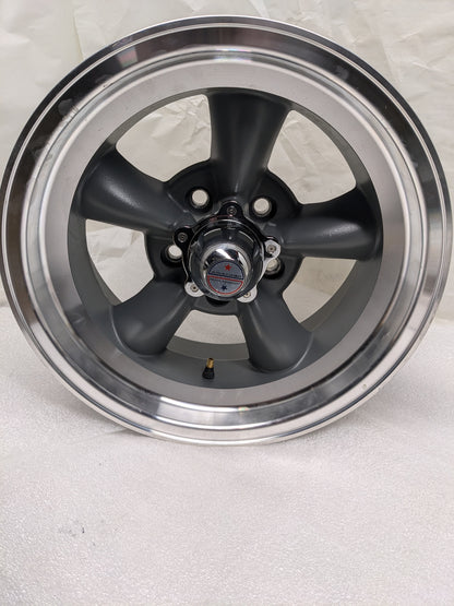 AMERICAN RACING VN105 TORQ THRUST D 15X7 5X114.3 -6ET 83.06 SATIN BLACK MACHINED LIP WHEEL
