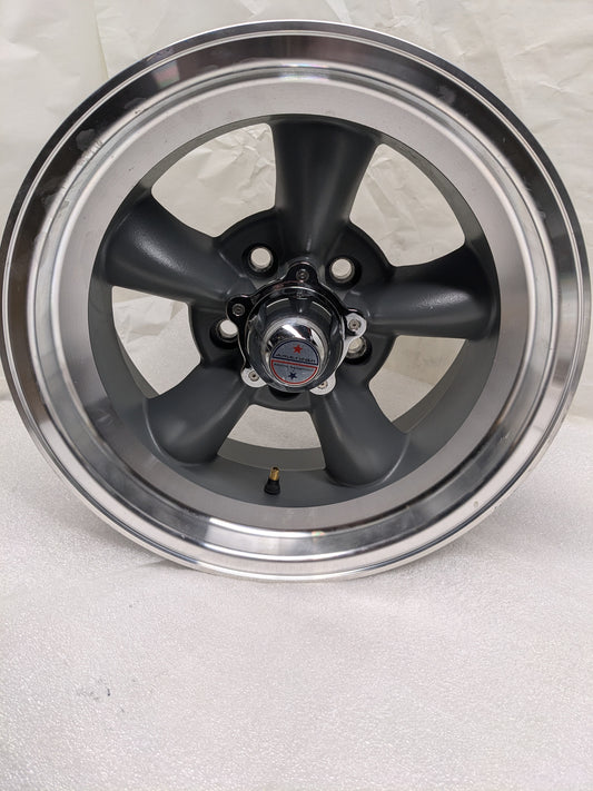 AMERICAN RACING VN105 TORQ THRUST D 15X7 5X114.3 -6ET 83.06 SATIN BLACK MACHINED LIP WHEEL