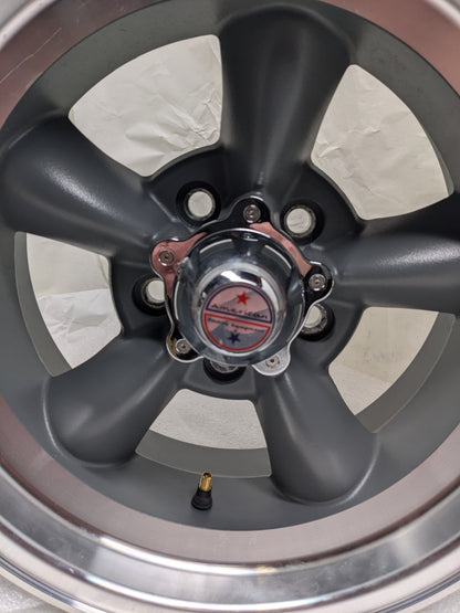 AMERICAN RACING VN105 TORQ THRUST D 15X7 5X114.3 -6ET 83.06 SATIN BLACK MACHINED LIP WHEEL