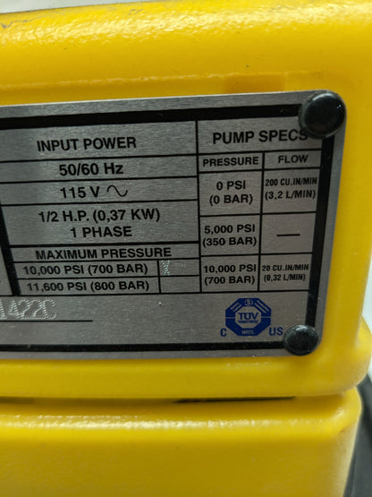 ENERPAC PUJ1401B ECONOMY ELECTRIC HYDRAULIC PUMP 4/3 MANUAL VALVE