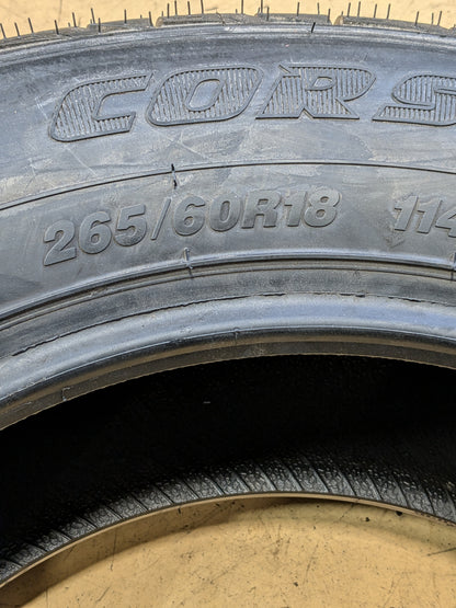 2 USED CORSA HIGHWAY TERRAIN PLUS 265 60 18 114T XL ALL SEASON TIRE COMSID0012