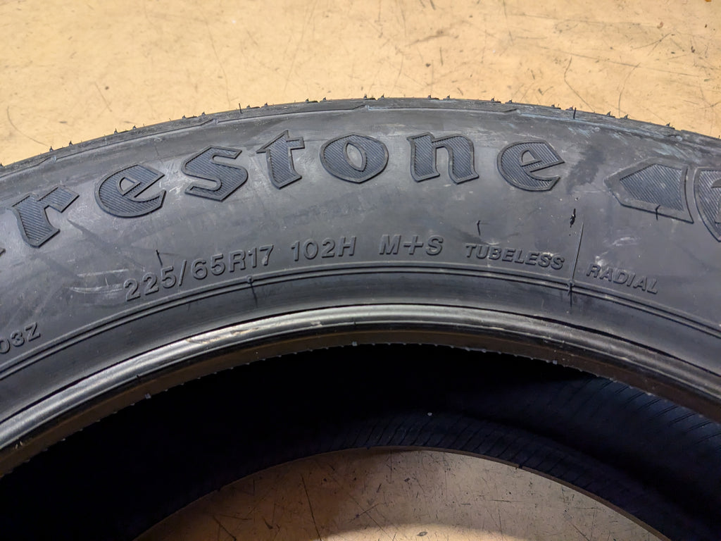 2 FIRESTONE DESTINATION LE3 BSW P 225 65 17 102H ALL SEASON TIRE 005359