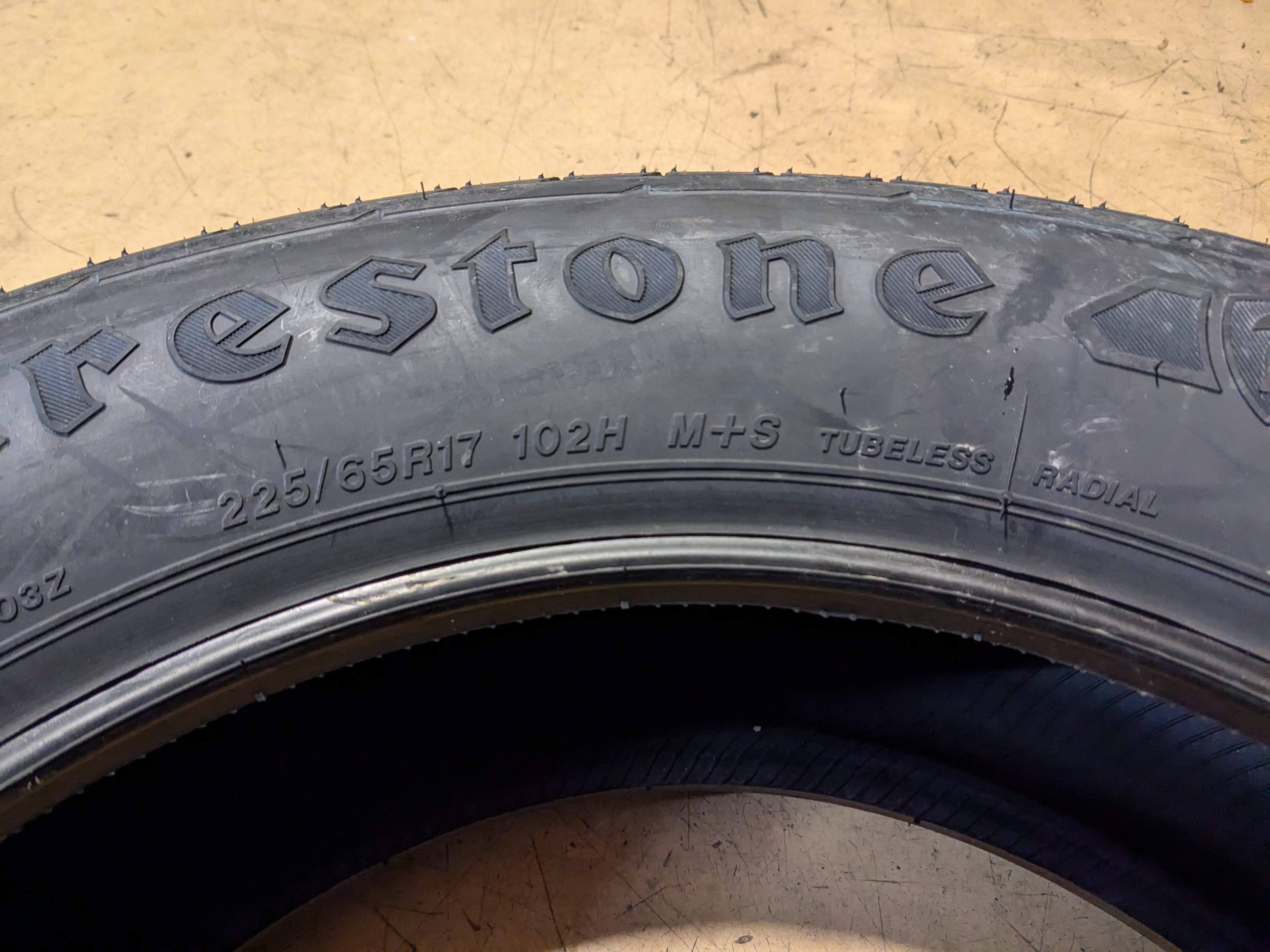 2 FIRESTONE DESTINATION LE3 BSW P 225 65 17 102H ALL SEASON TIRE 005359