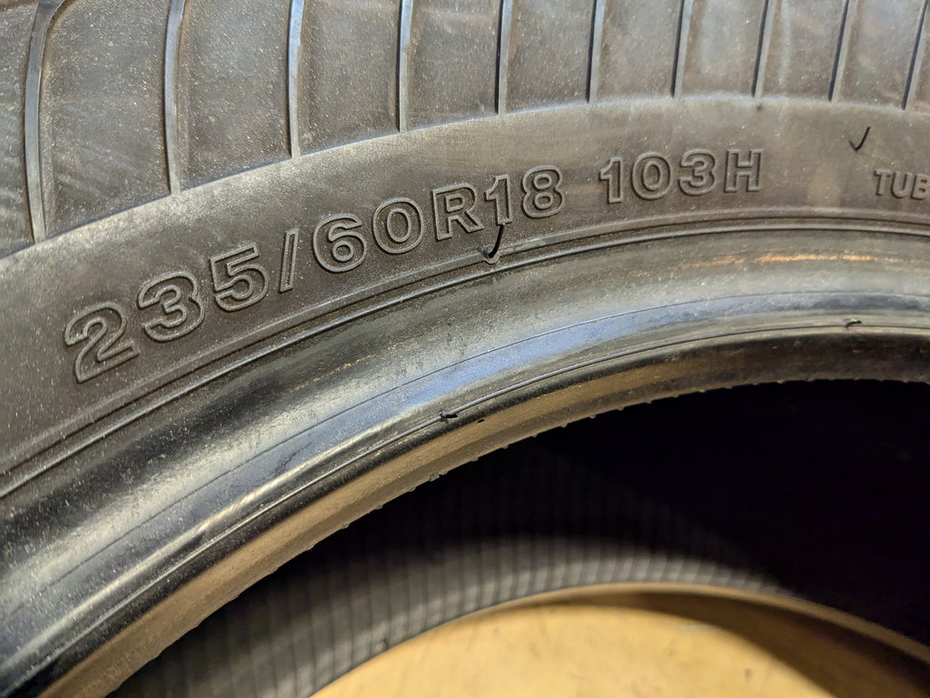 USED BRIDGESTONE ALENZA A/S 02 BSW P 235 60 18 103H ALL SEASON TIRE 12165