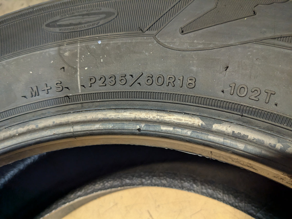 NOS GOODYEAR ASSURANCE COMFORTED BSW P 235 60 18 102T ALL SEASON TIRE 413215507