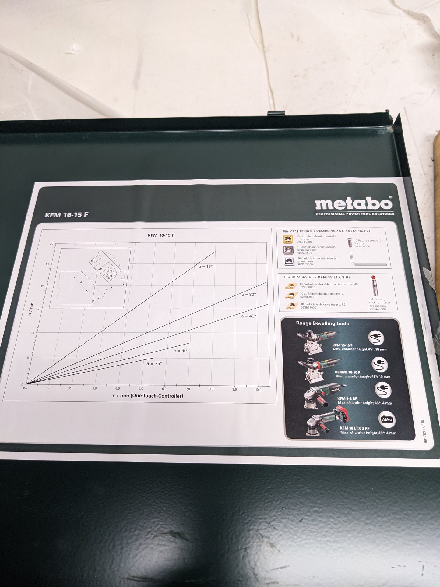 METABO KFM 16-15 F BEVELLING TOOL FOR METAL 1600W NEW R27