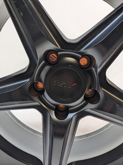 TSW 2085LCH405114B76 LAUNCH 20X8.5 5X114.3 40MM MATTE BLACK W/ GLOSS BLACK LIP WHEEL NEW B2