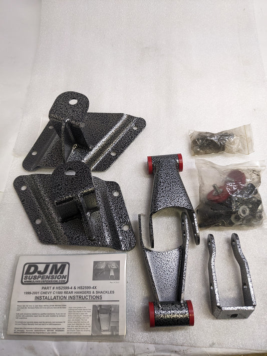 DJM SUSPENSION HS2599-4 LEAF SPRING SHACKLES AND HANGERS KIT FOR 1999-2004 CHEVY 1500 4INCH NEW SR