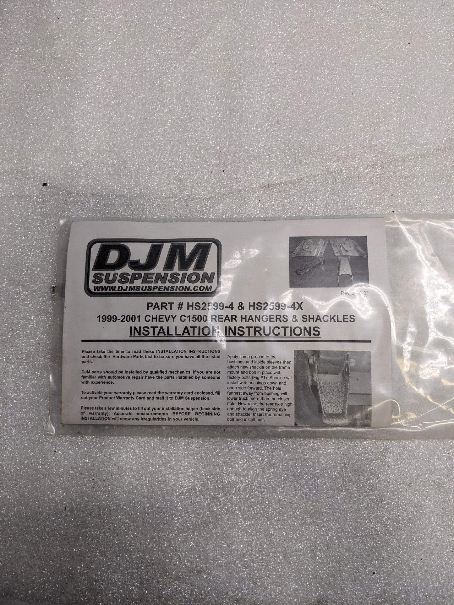 DJM SUSPENSION HS2599-4 LEAF SPRING SHACKLES AND HANGERS KIT FOR 1999-2004 CHEVY 1500 4INCH NEW SR